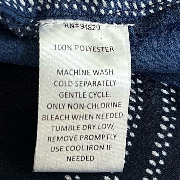 Derek Heart Mock Wrap Sleeveless Dress, Size Medium, Navy Blue and White - Picture 8 of 10